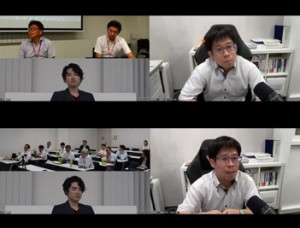 パネルディスカッション（上：司会進行と講師、下：講師と会場参加者）